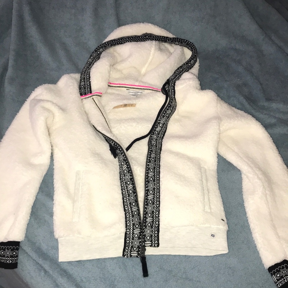 fuzzy zip hoodie